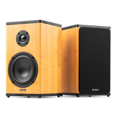 BS20 Active Bookshelf Speaker Set with Battery Bamboo