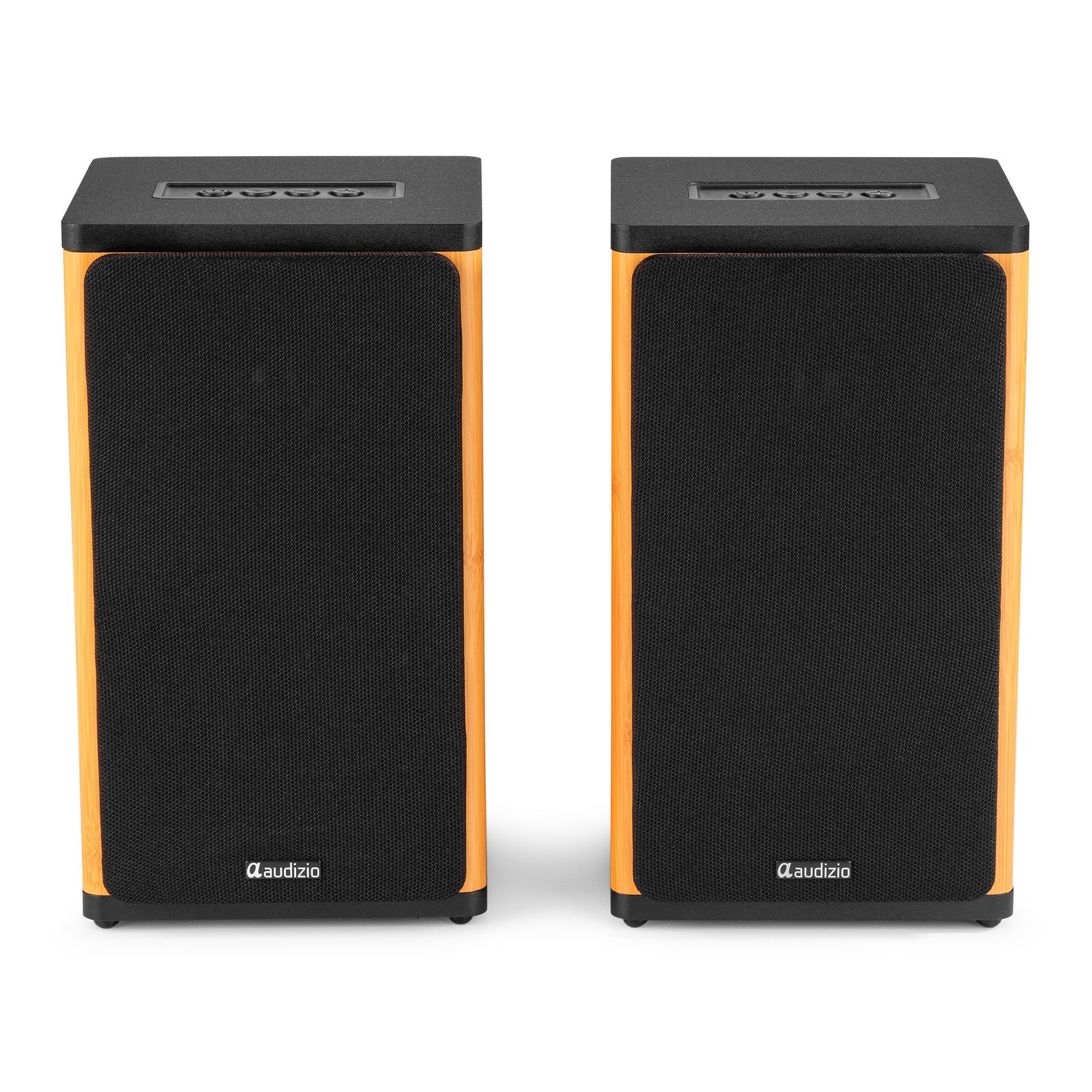 BS20 Active Bookshelf Speaker Set with Battery Bamboo