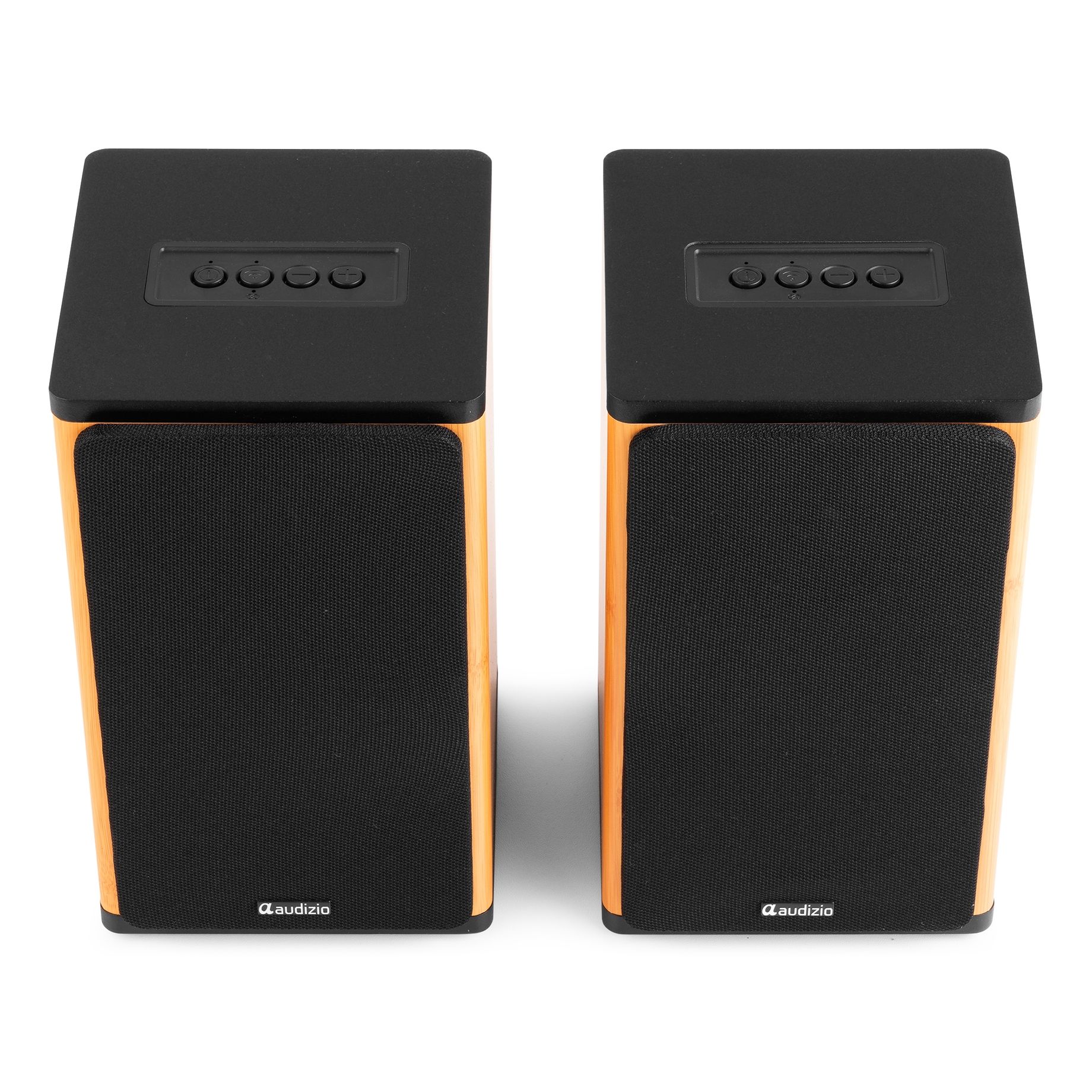 BS20 Active Bookshelf Speaker Set with Battery Bamboo