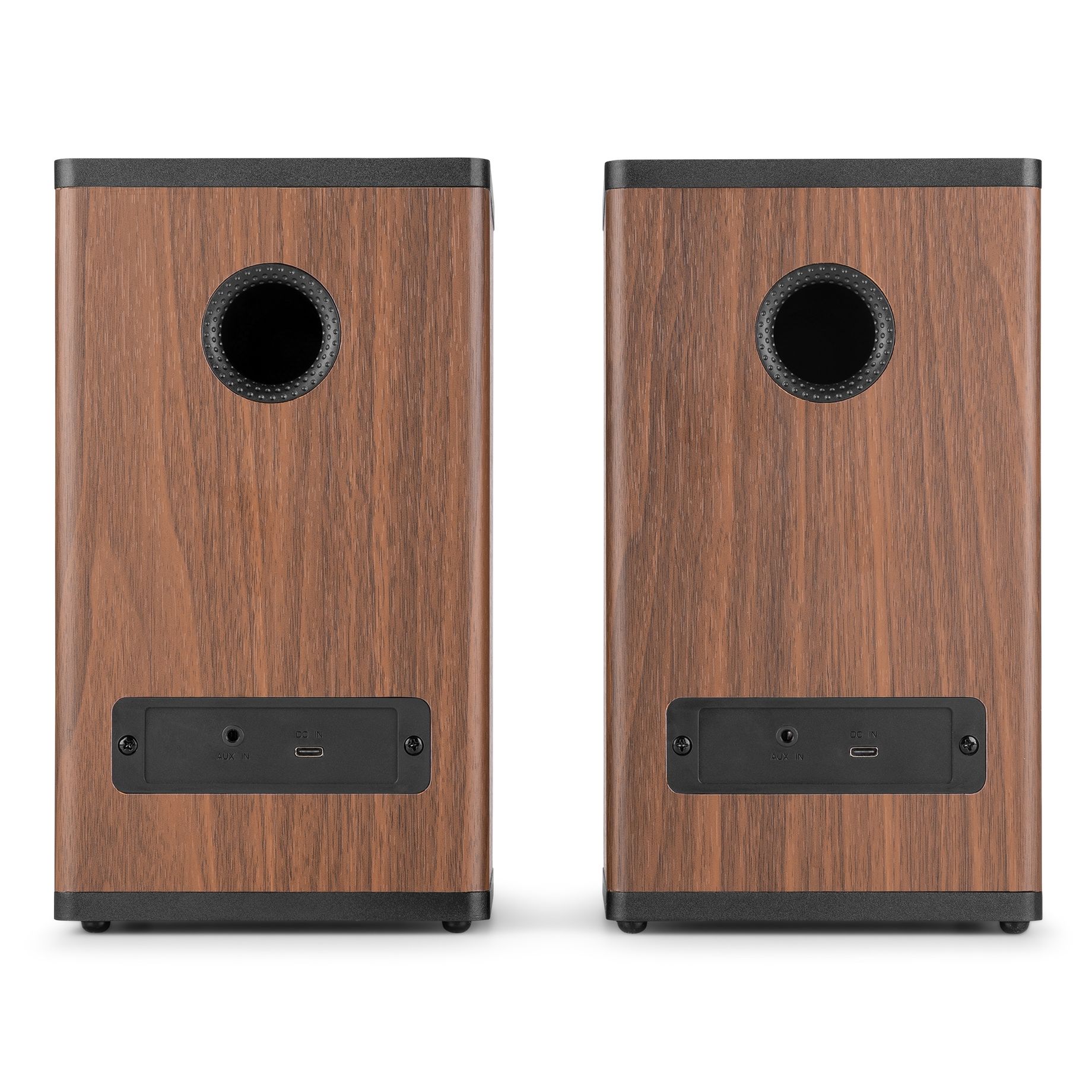BS20 Active Bookshelf Speaker Set with Battery Dark Wood