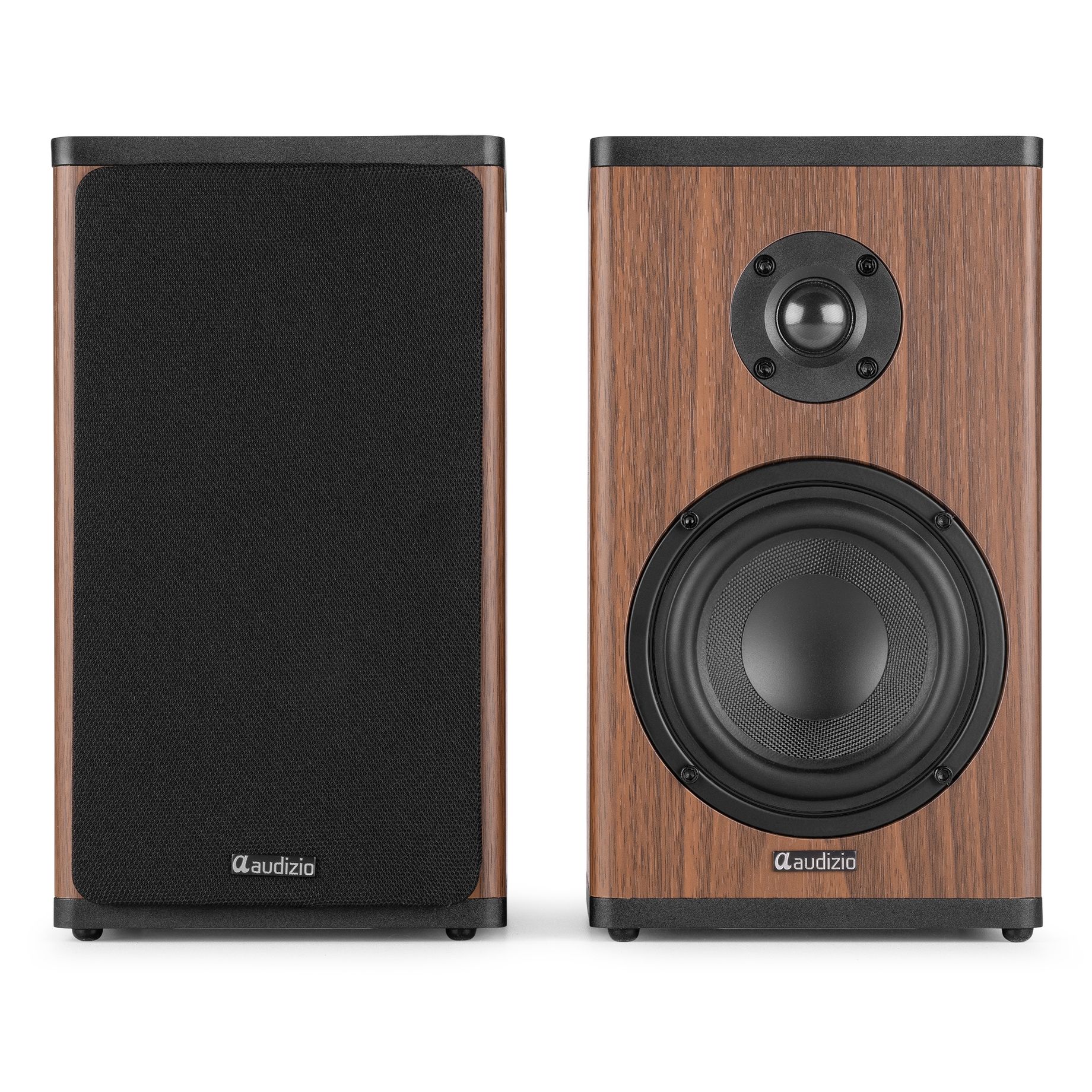 BS20 Active Bookshelf Speaker Set with Battery Dark Wood