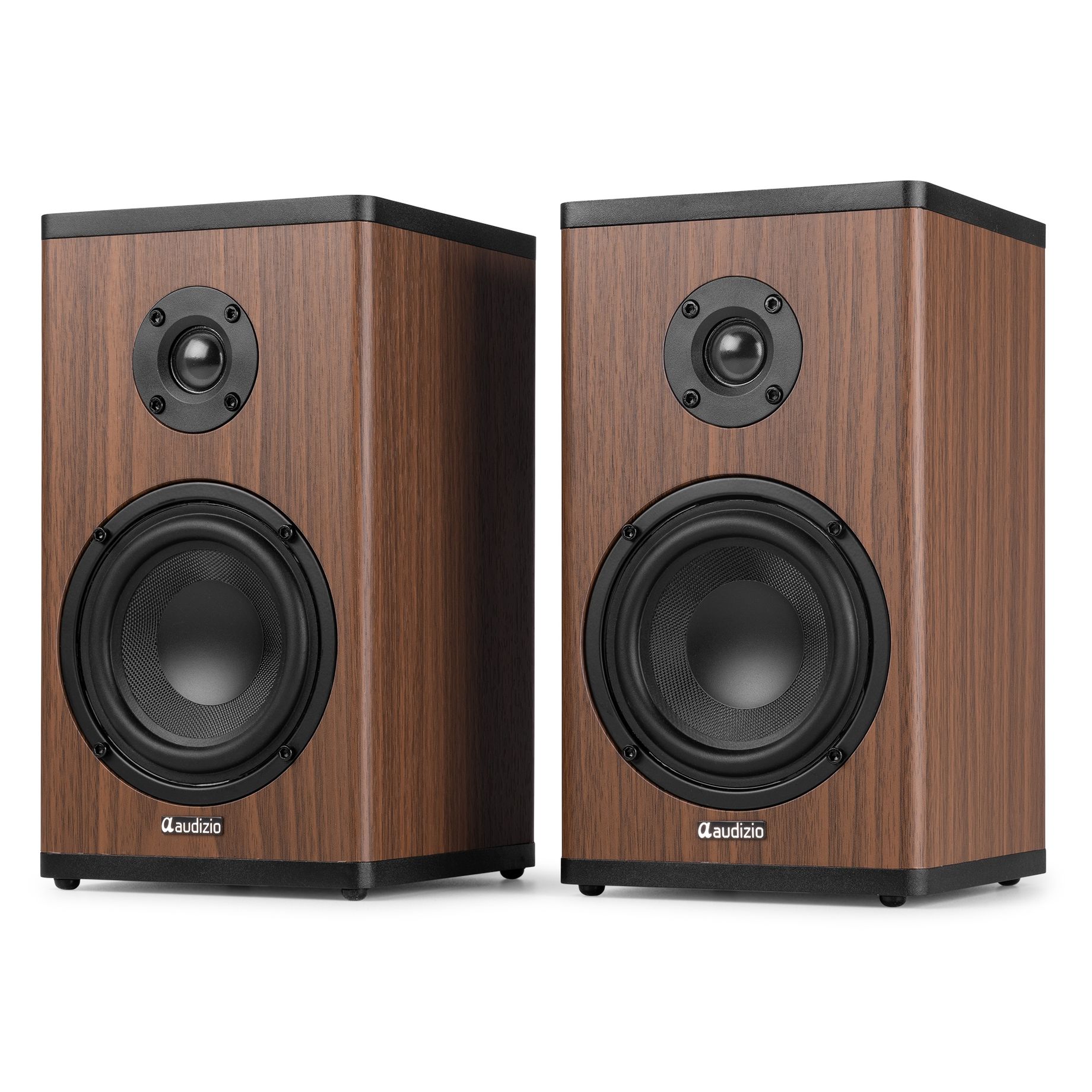 BS20 Active Bookshelf Speaker Set with Battery Dark Wood