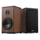 BS20 Active Bookshelf Speaker Set with Battery Dark Wood