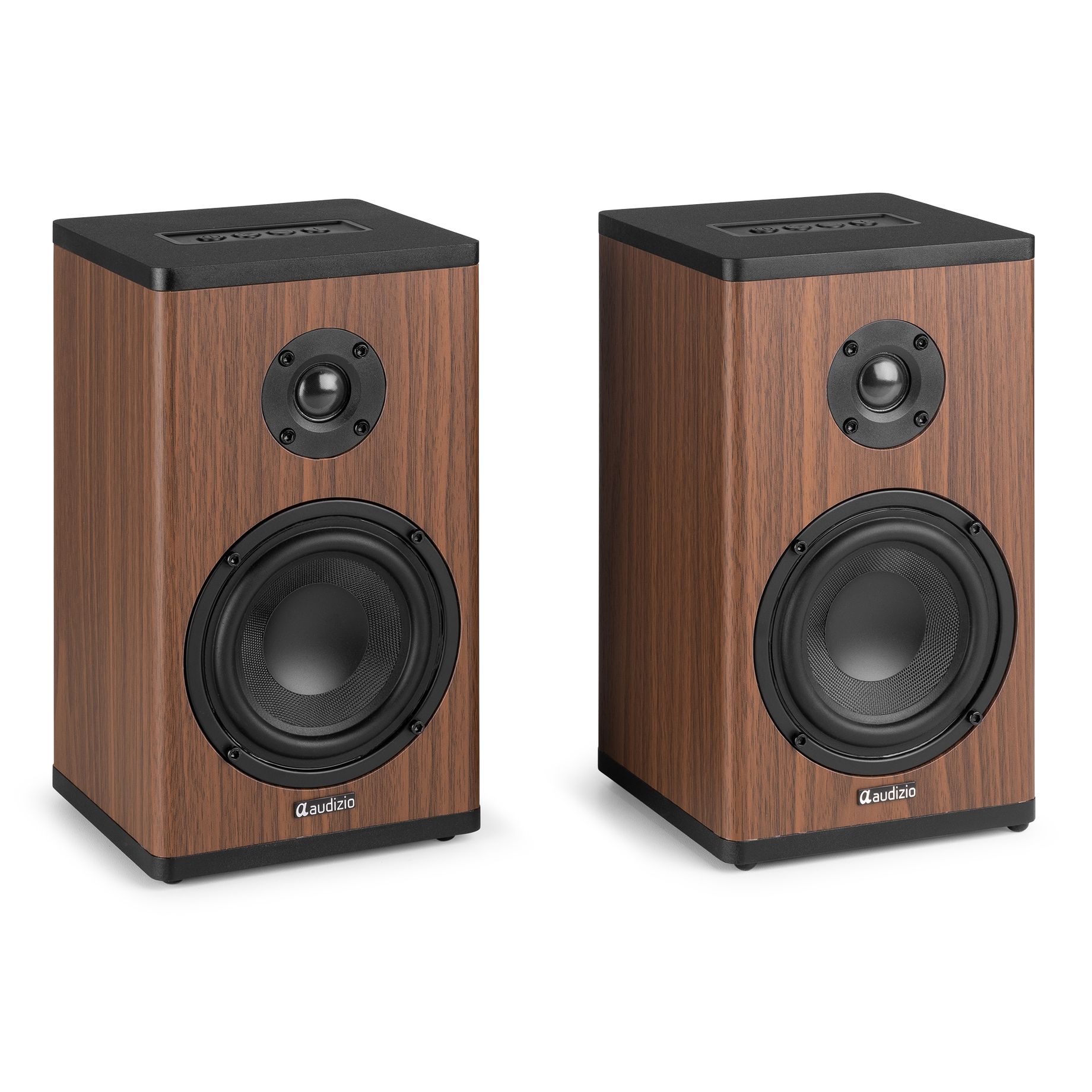 BS20 Active Bookshelf Speaker Set with Battery Dark Wood