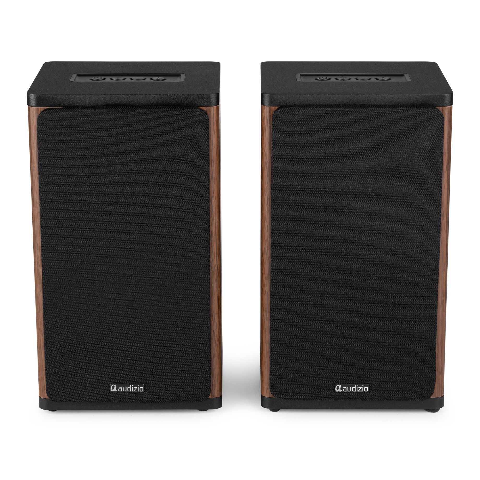 BS20 Active Bookshelf Speaker Set with Battery Dark Wood