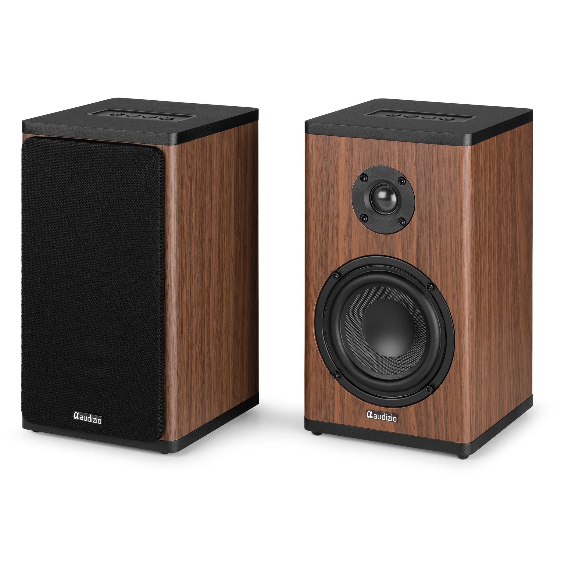 BS20 Active Bookshelf Speaker Set with Battery Dark Wood