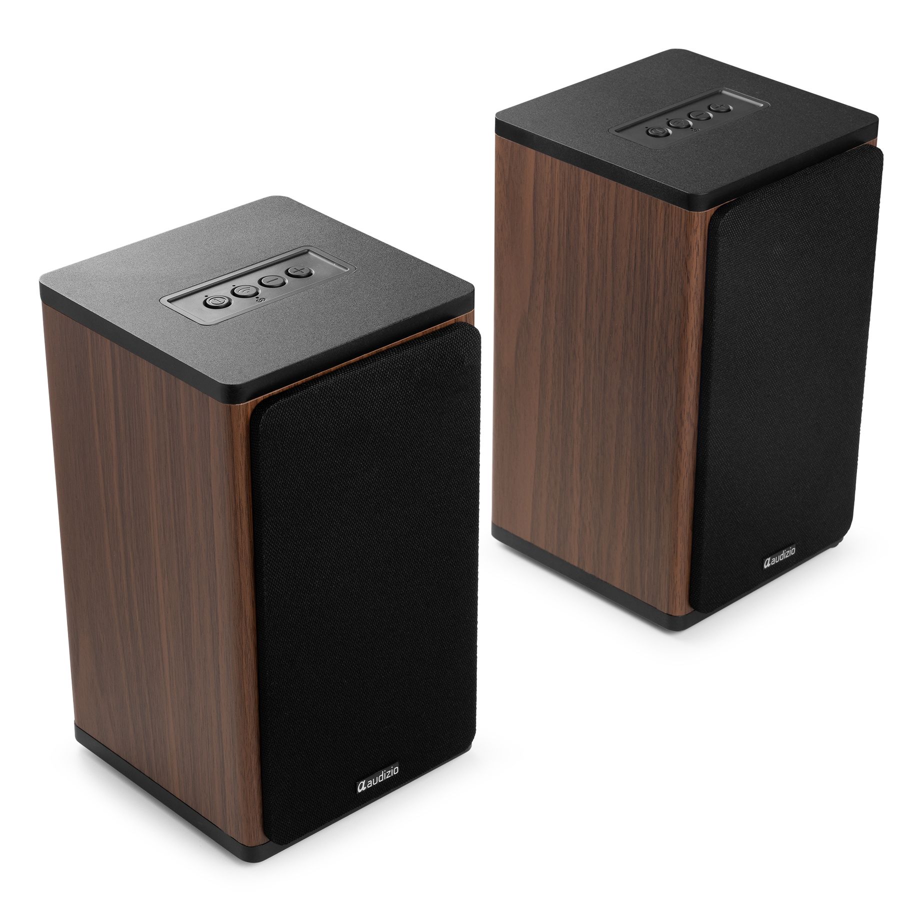 BS20 Active Bookshelf Speaker Set with Battery Dark Wood
