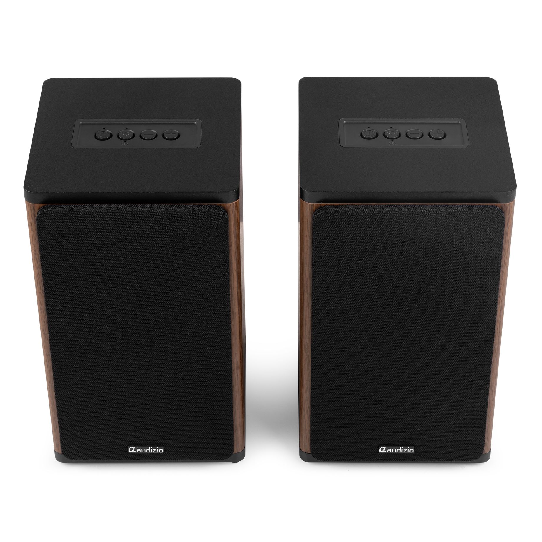 BS20 Active Bookshelf Speaker Set with Battery Dark Wood