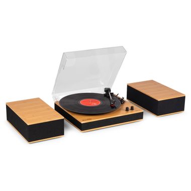Tupelo Record Player Set BT with 2 Speakers Bamboo