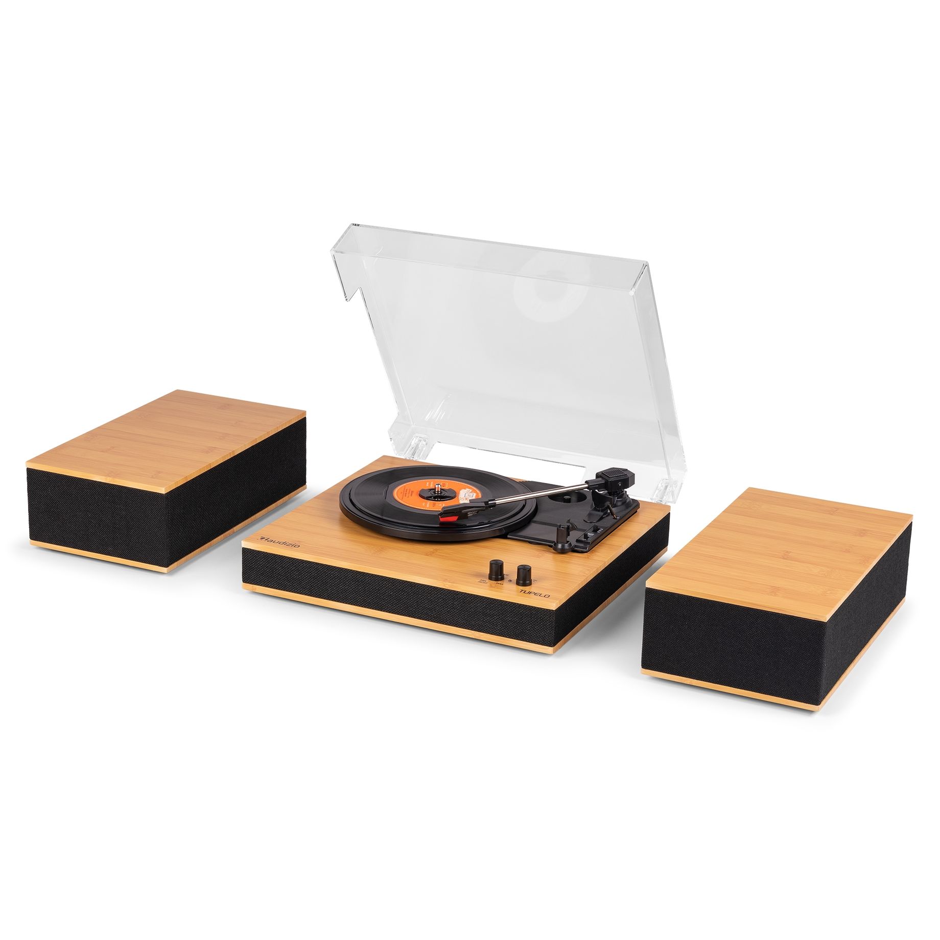 Tupelo Record Player Set BT with 2 Speakers Bamboo