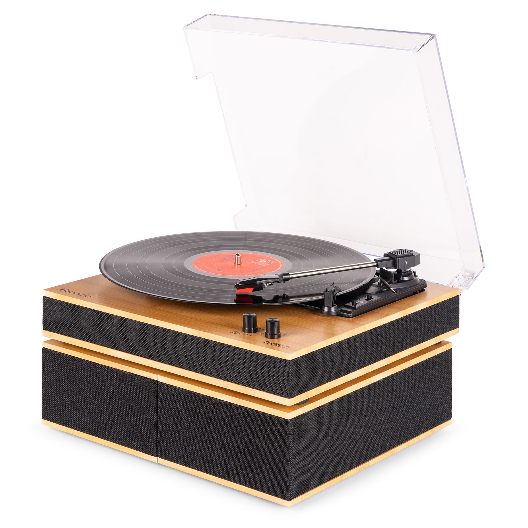 Tupelo Record Player Set BT with 2 Speakers Bamboo