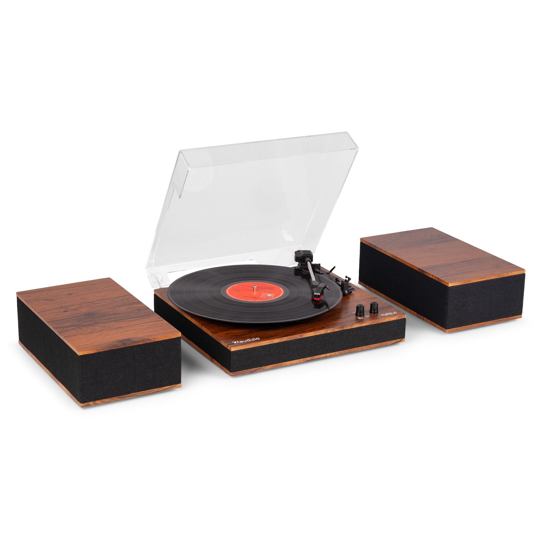 Tupelo Record Player Set BT with 2 Speakers Wood