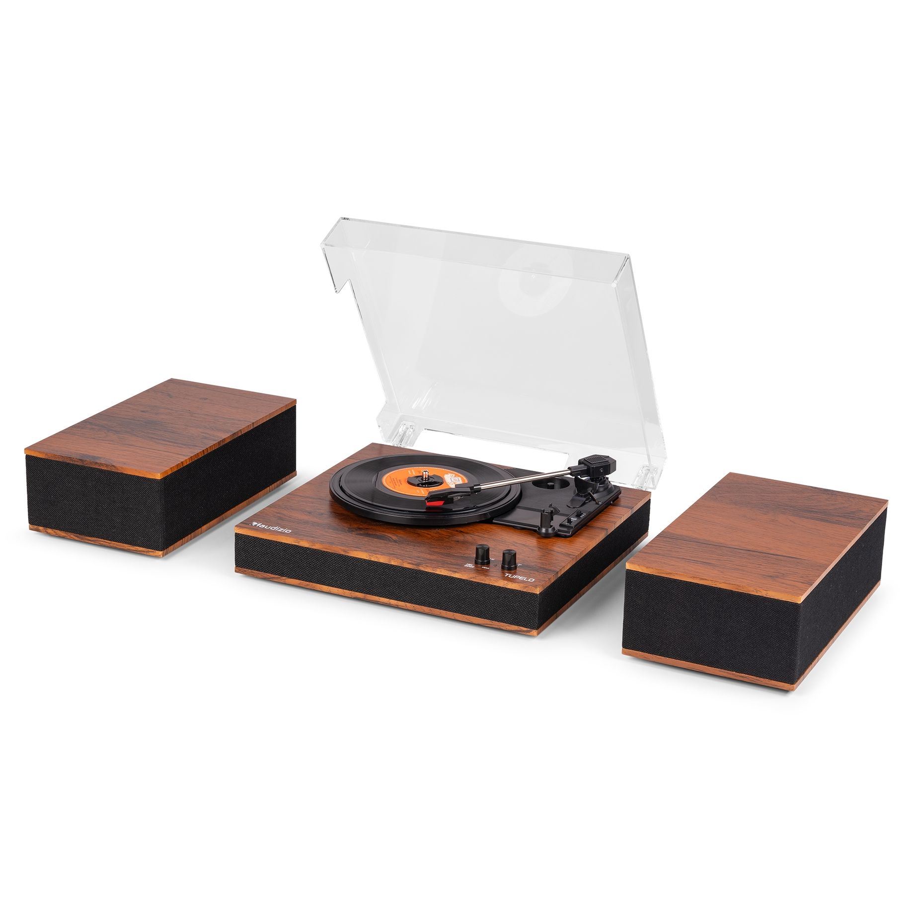Tupelo Record Player Set BT with 2 Speakers Wood