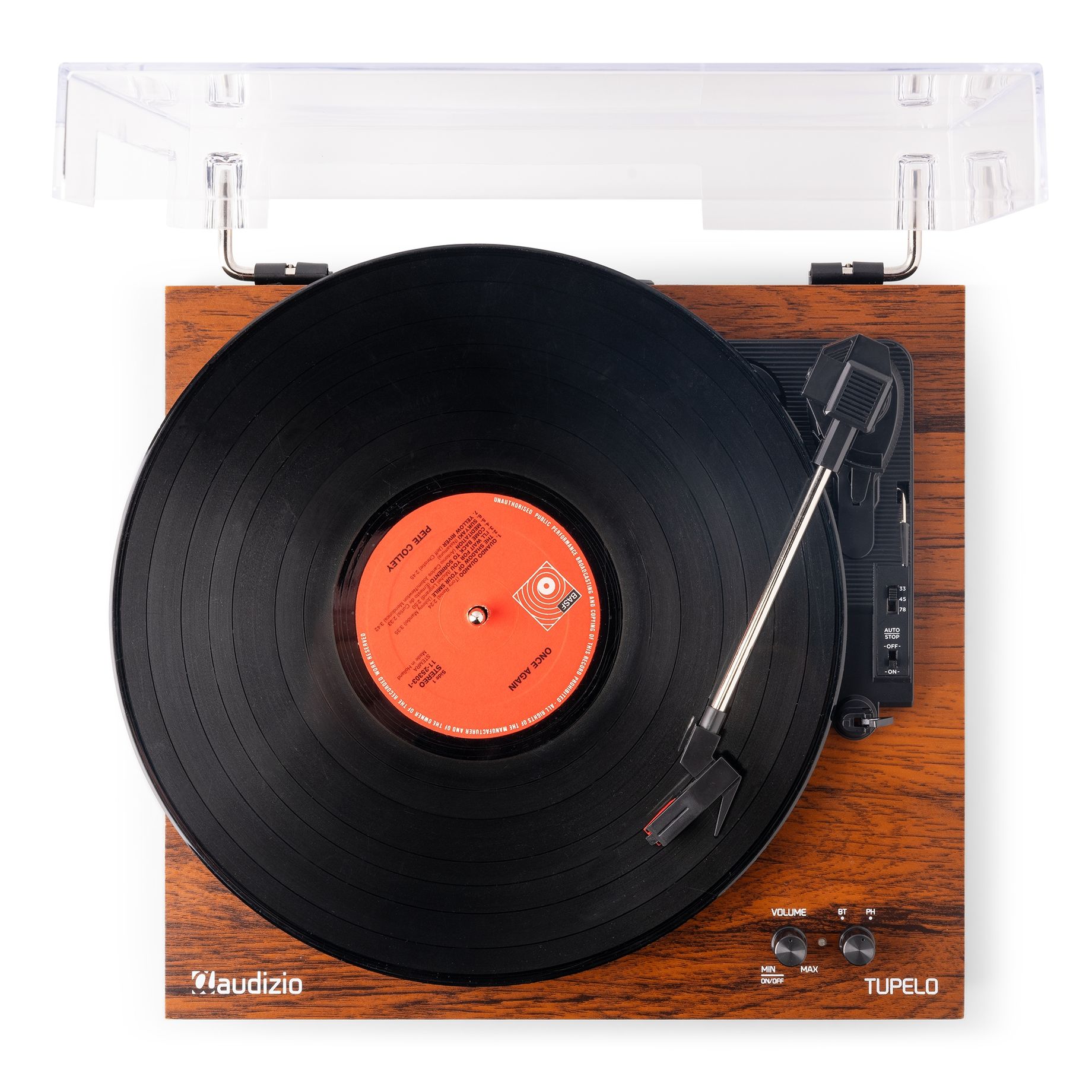 Tupelo Record Player Set BT with 2 Speakers Wood