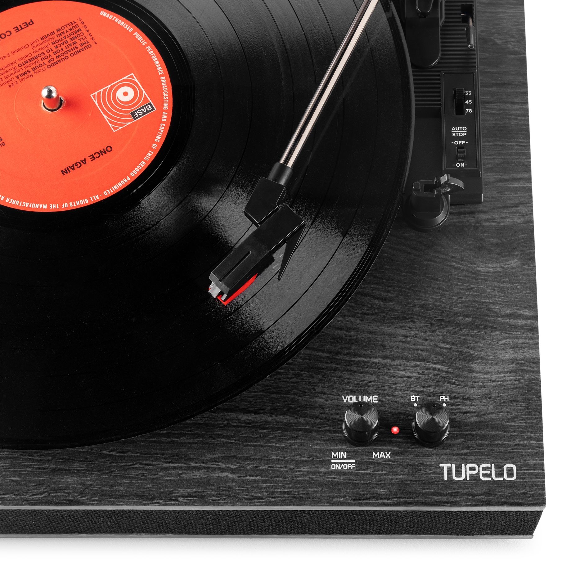 Tupelo Record Player Set BT with 2 Speakers Black