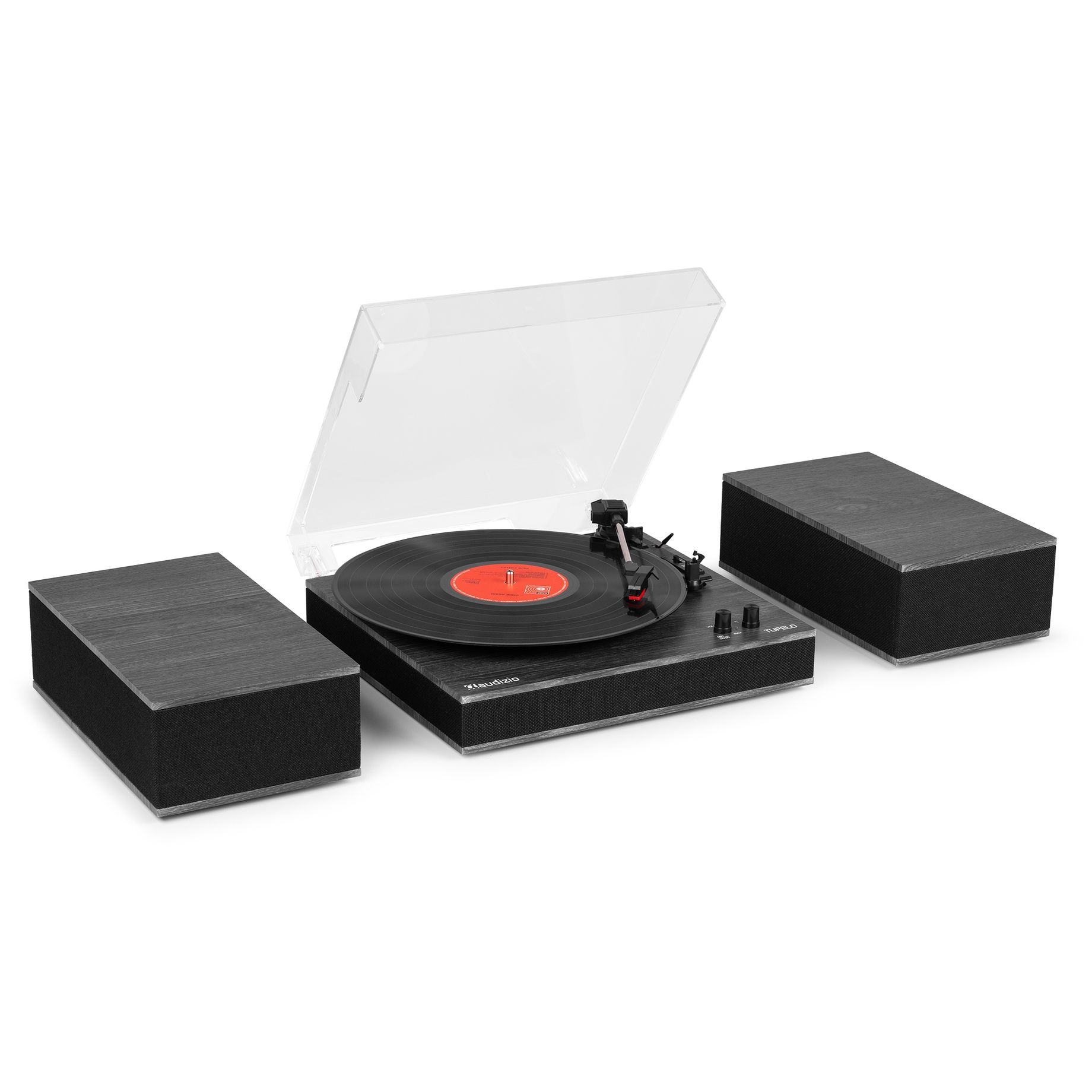 Tupelo Record Player Set BT with 2 Speakers Black
