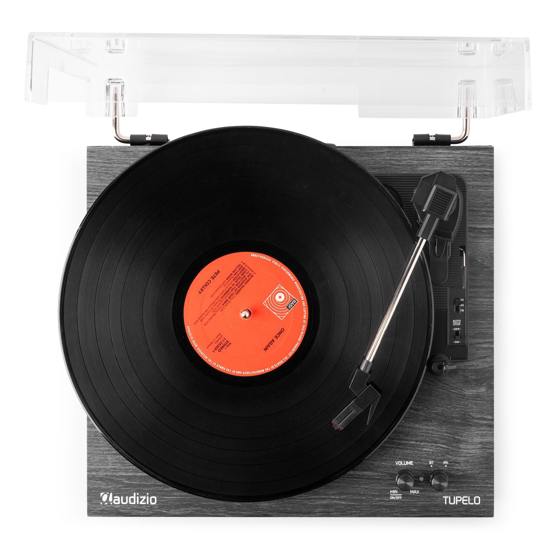 Tupelo Record Player Set BT with 2 Speakers Black