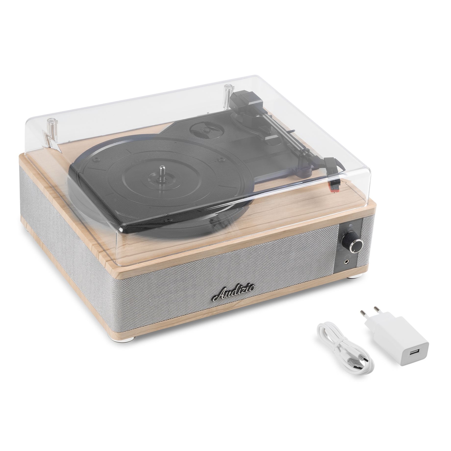 Irvine Record Player BT Light Wood