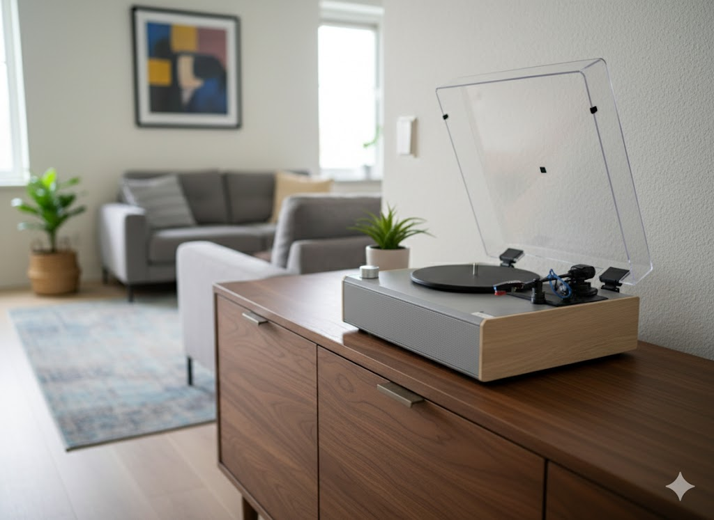 Tucson Record Player with BT in/out Light Wood