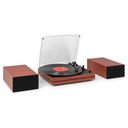 Akron Record Player with Speakers Cherry Wood