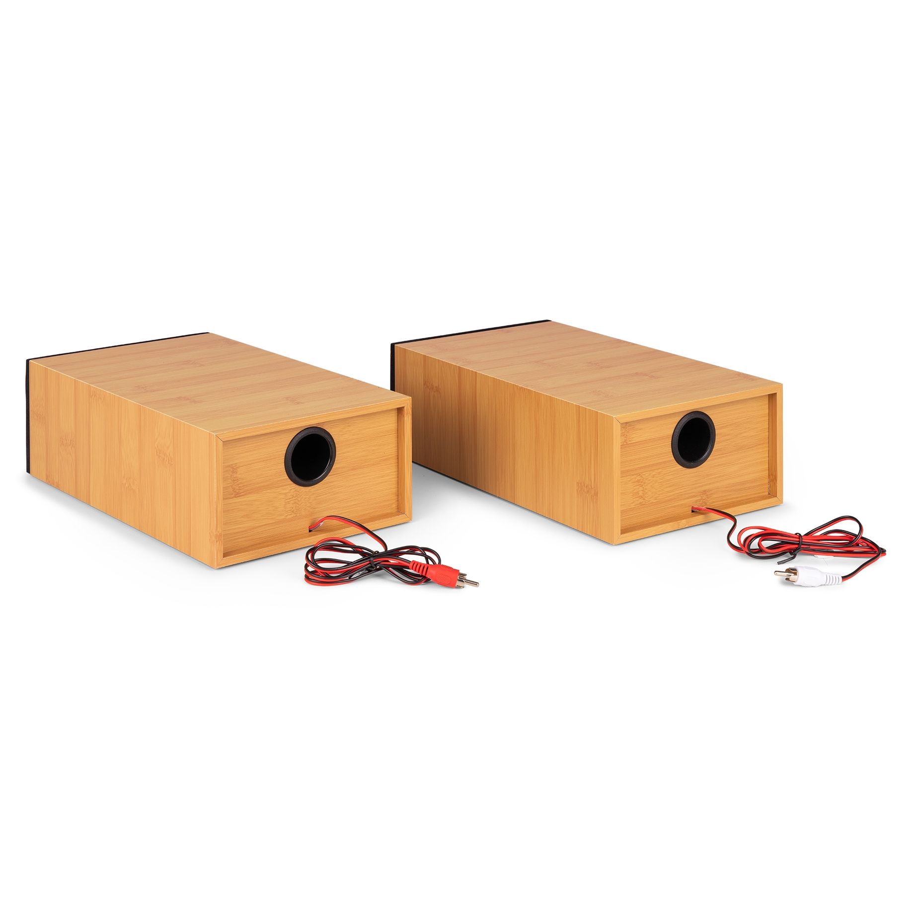 Akron Record Player with Speakers Bamboo Wood