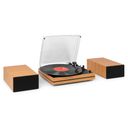 Akron Record Player with Speakers Bamboo Wood