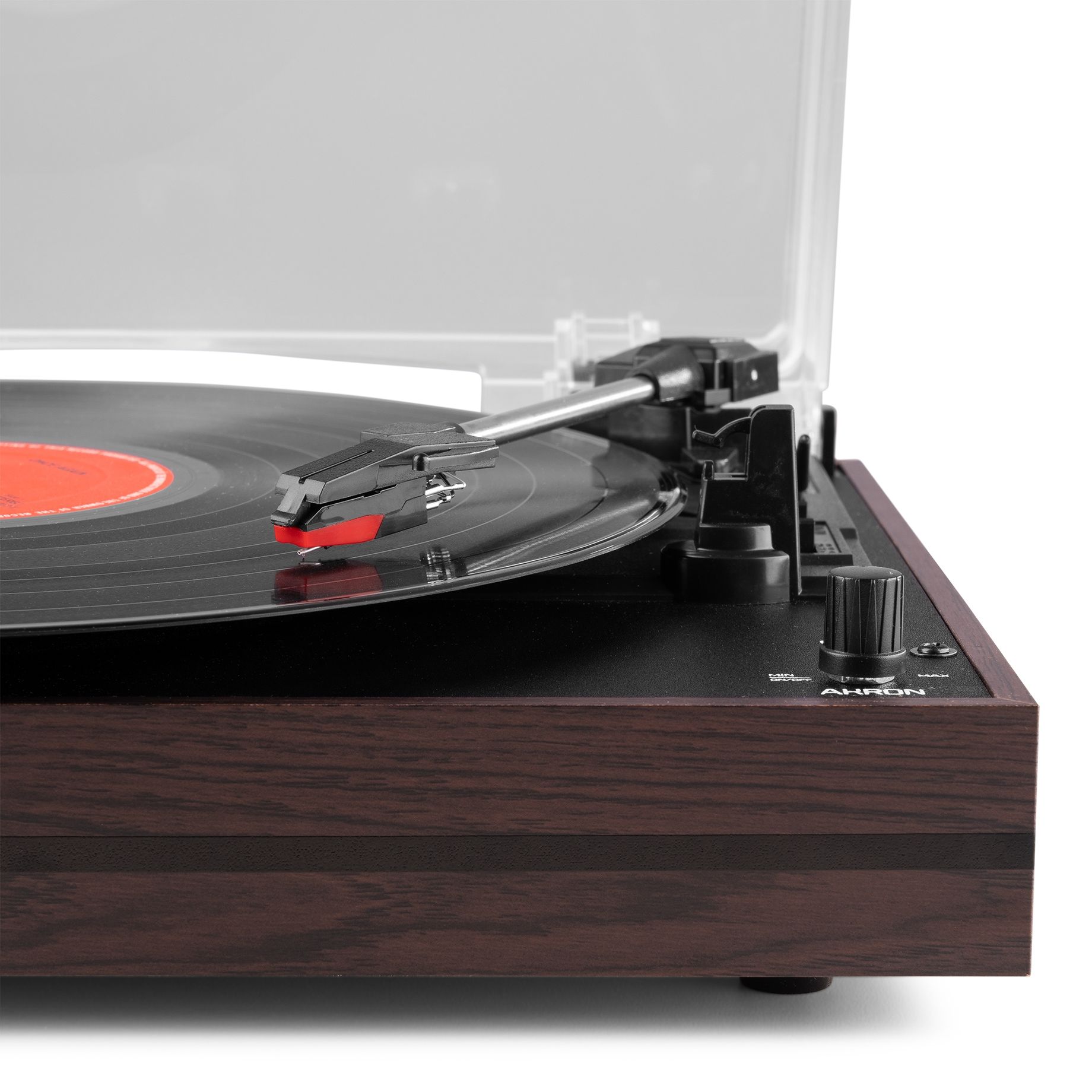 Akron Record Player with Speakers Dark Wood