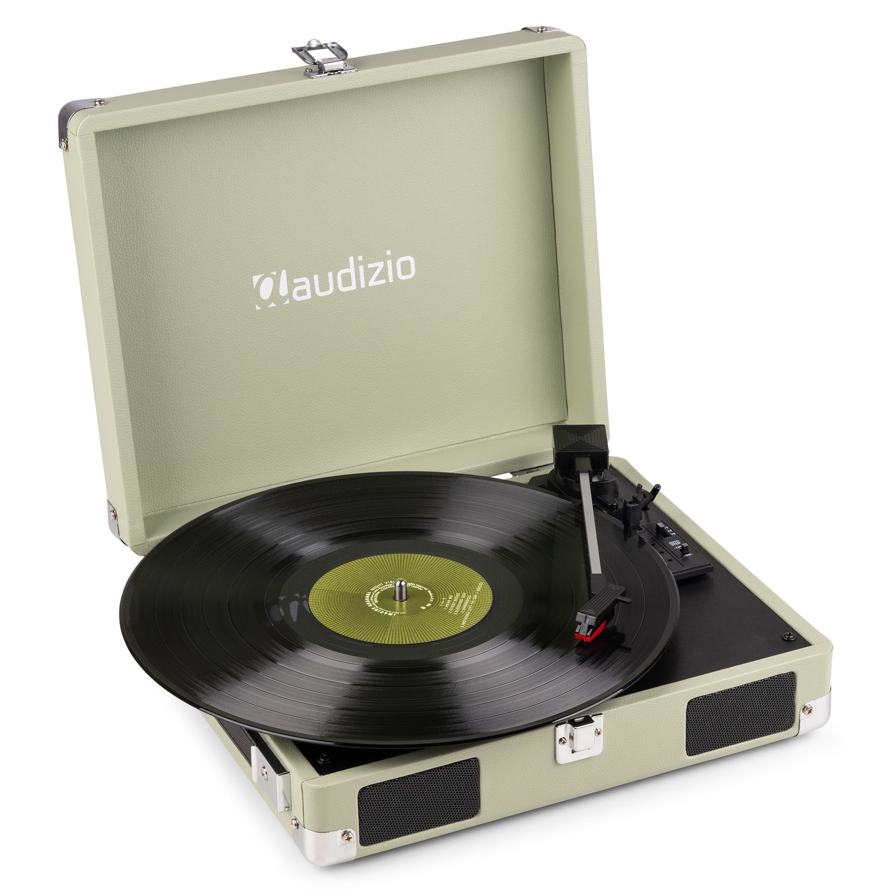 RP111G Record Player Briefcase Green