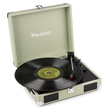 RP111G Record Player Briefcase Green