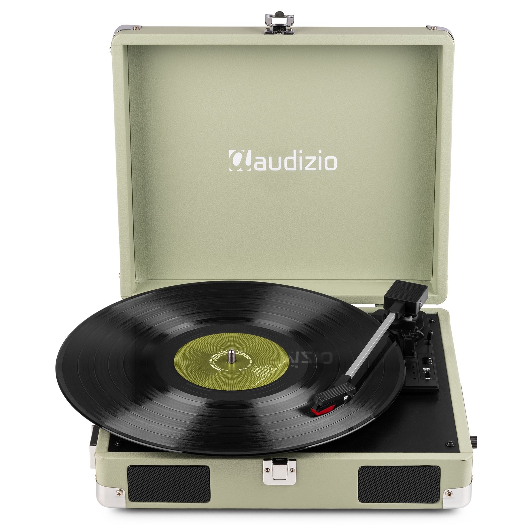 RP111G Record Player Briefcase Green
