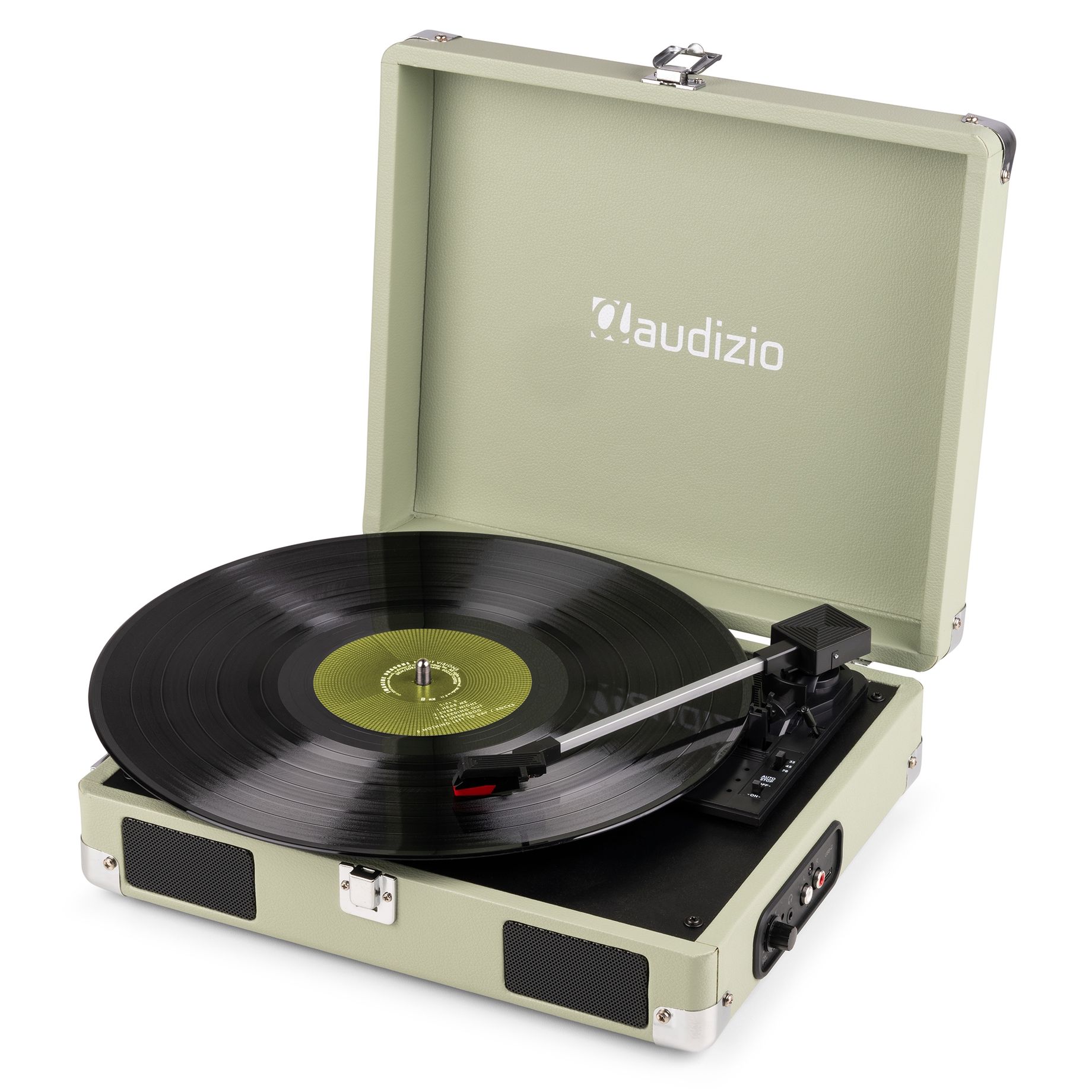 RP111G Record Player Briefcase Green
