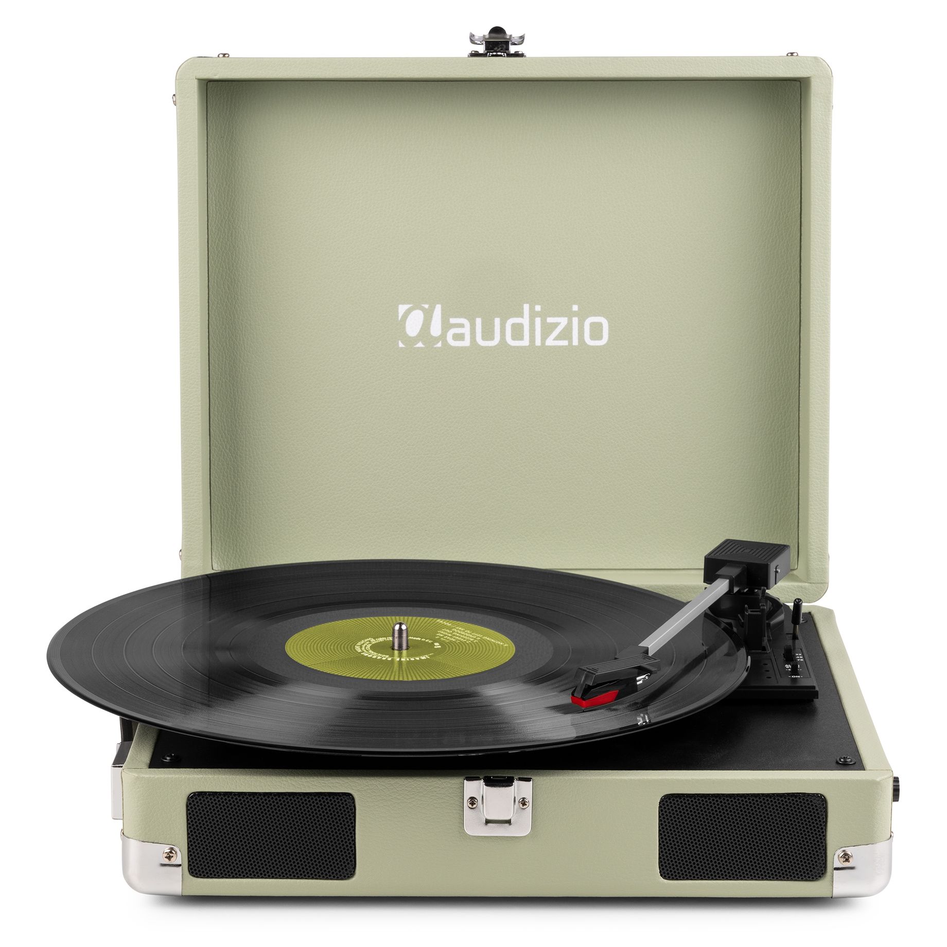 RP111G Record Player Briefcase Green