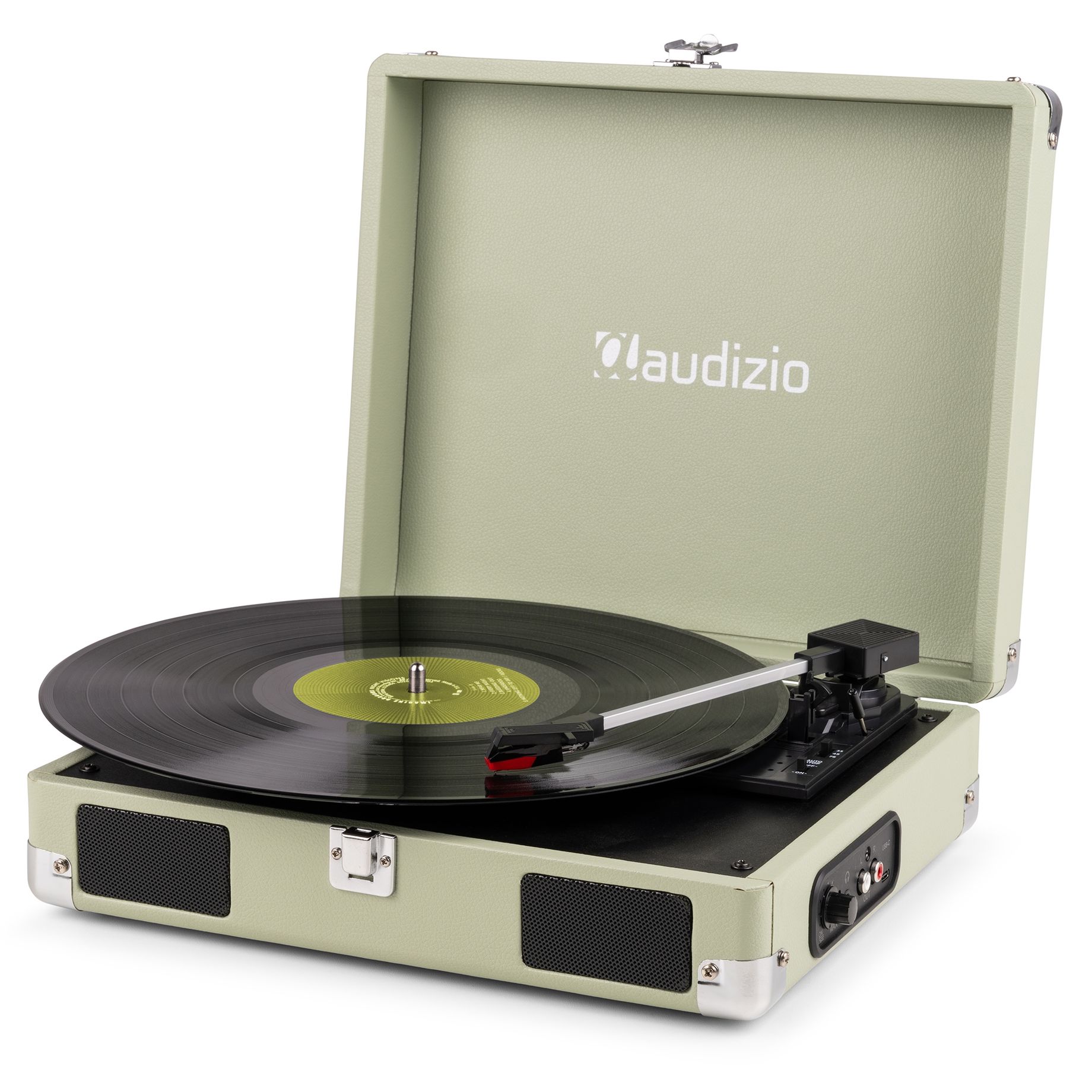RP111G Record Player Briefcase Green