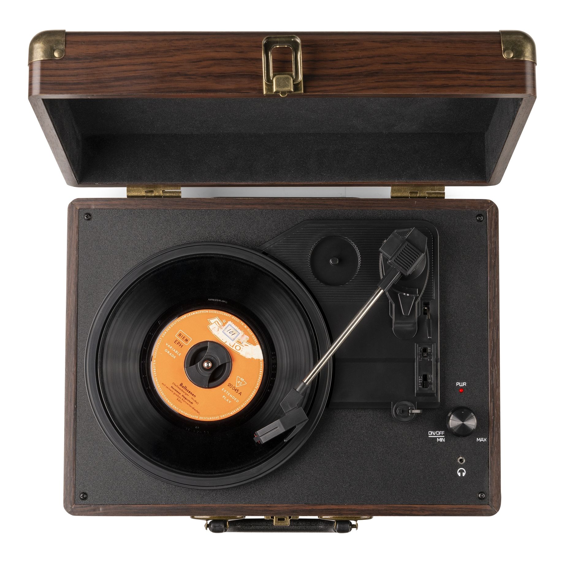 RP114W Record Player Briefcase Wood