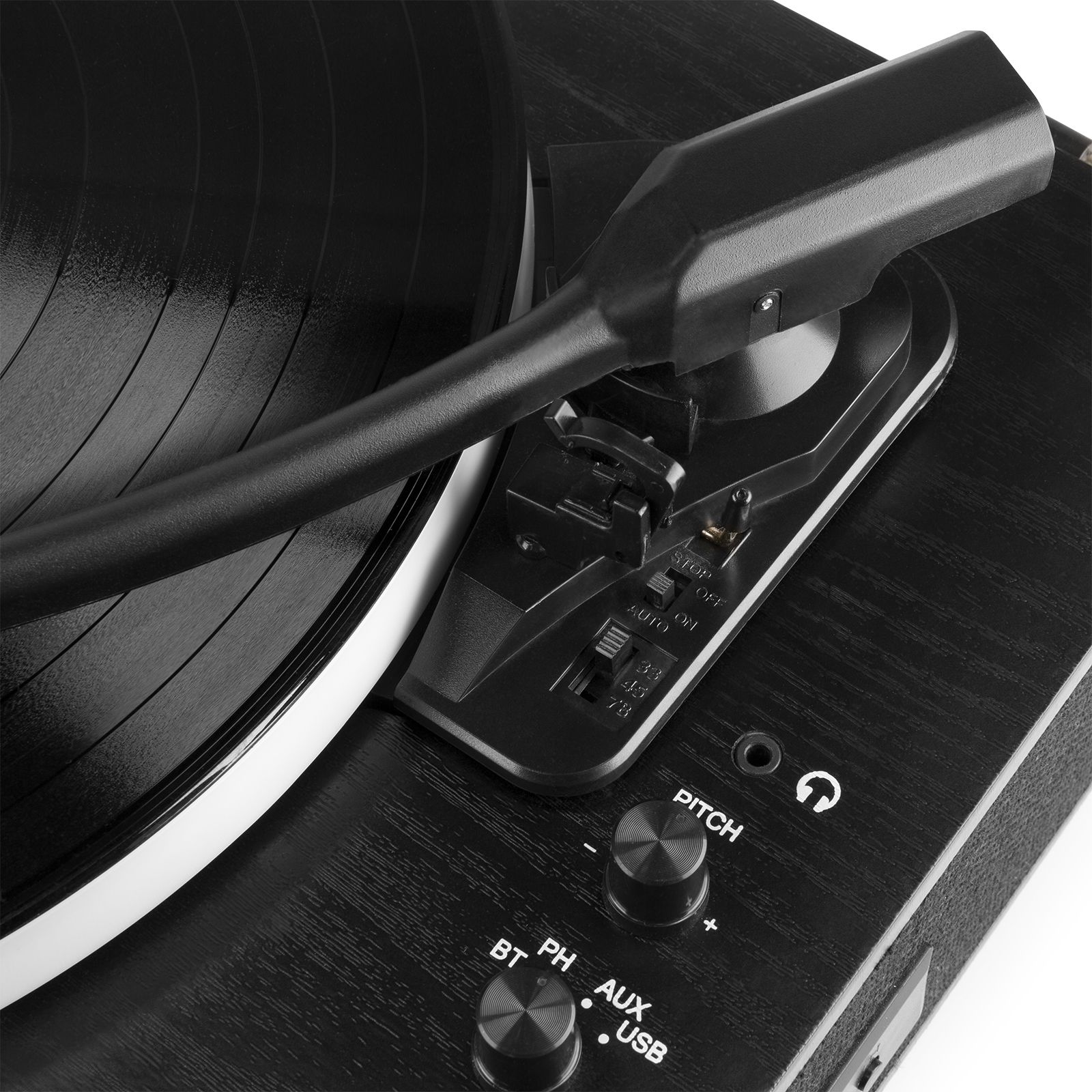 RP162LED Record Player with BT in/out Black