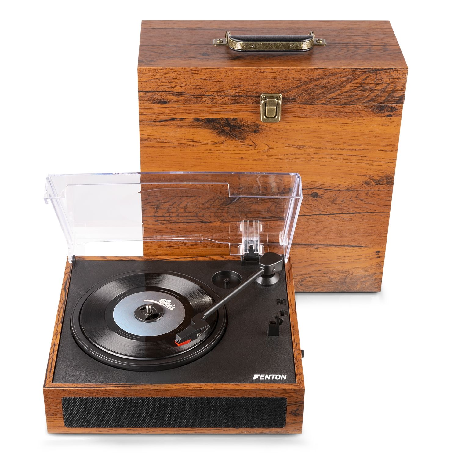 RP170L Record Player with Record Storage Case Wood