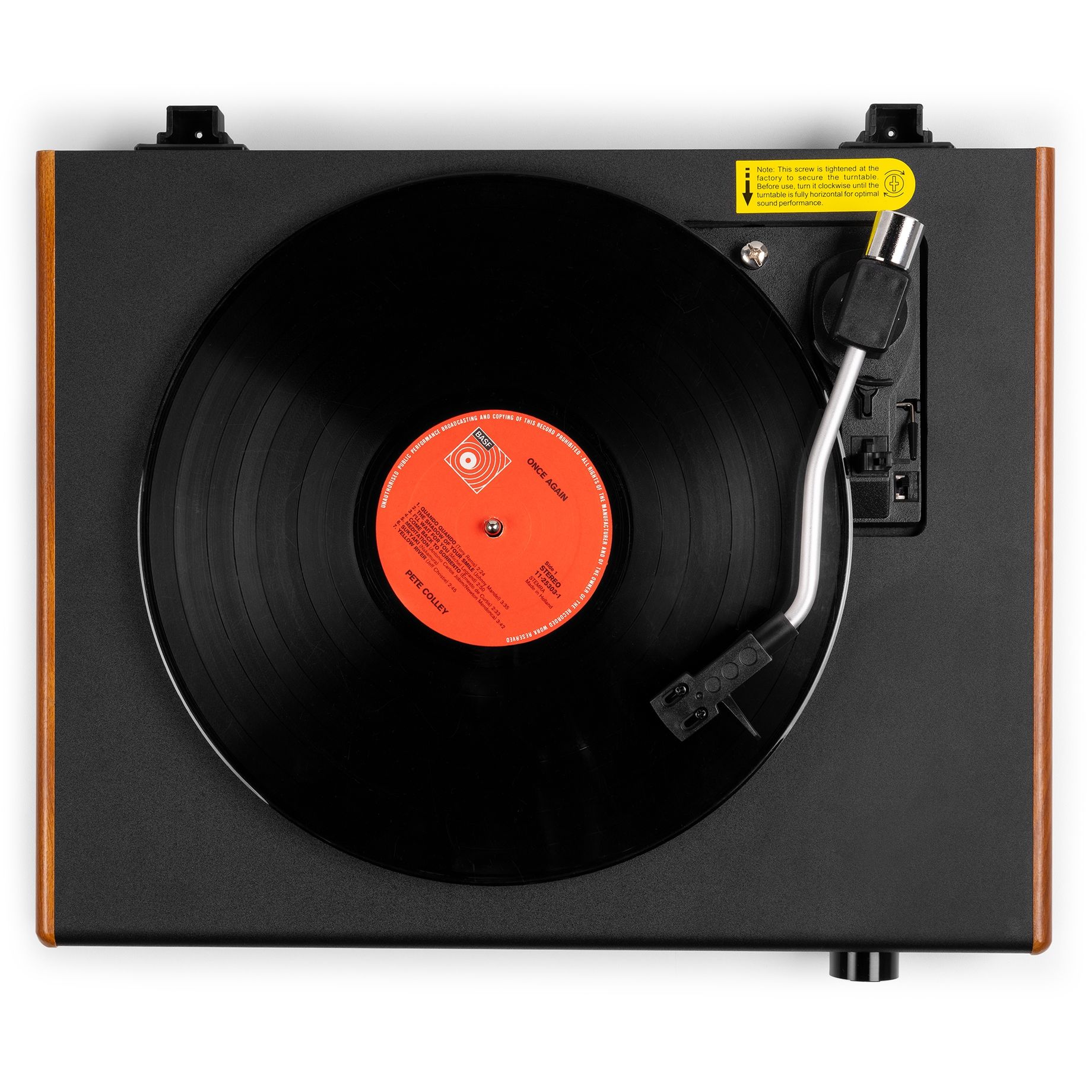 RP337W Vintage Record Player with wireless BT speakers Wood