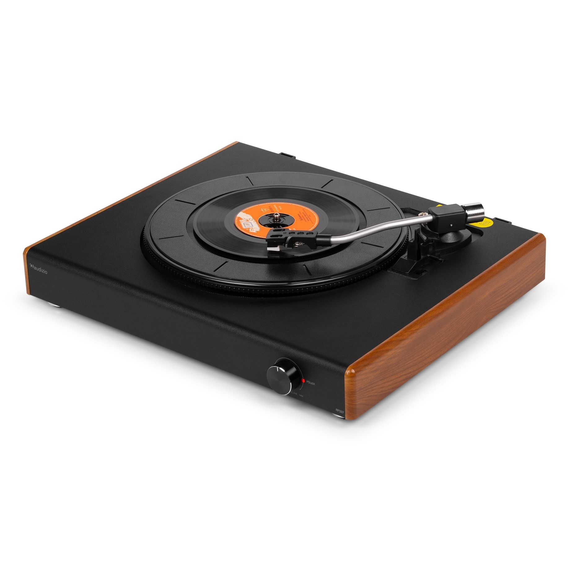 RP337W Vintage Record Player with wireless BT speakers Wood