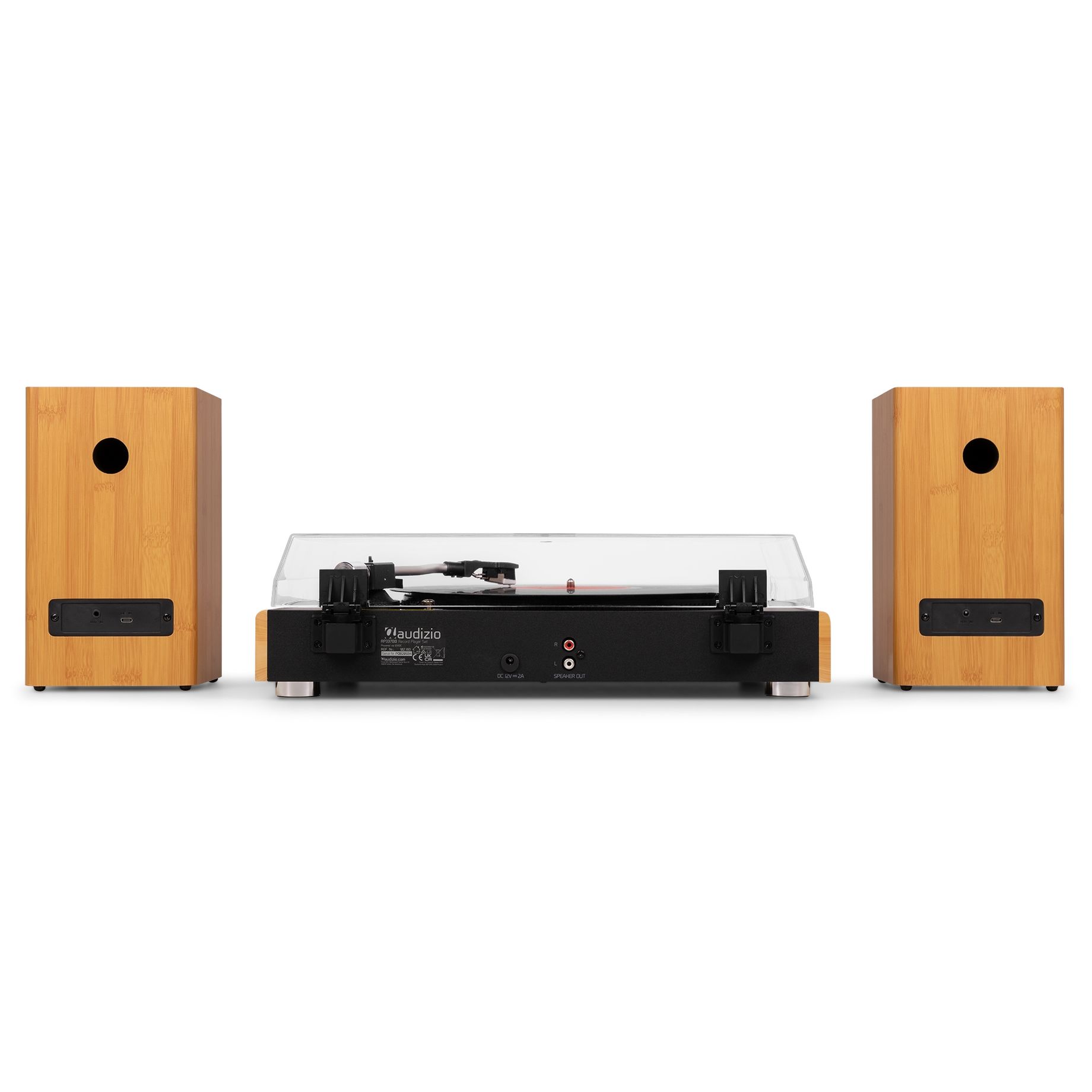 RP337BB Vintage Record Player with wireless BT speakers Bamboo