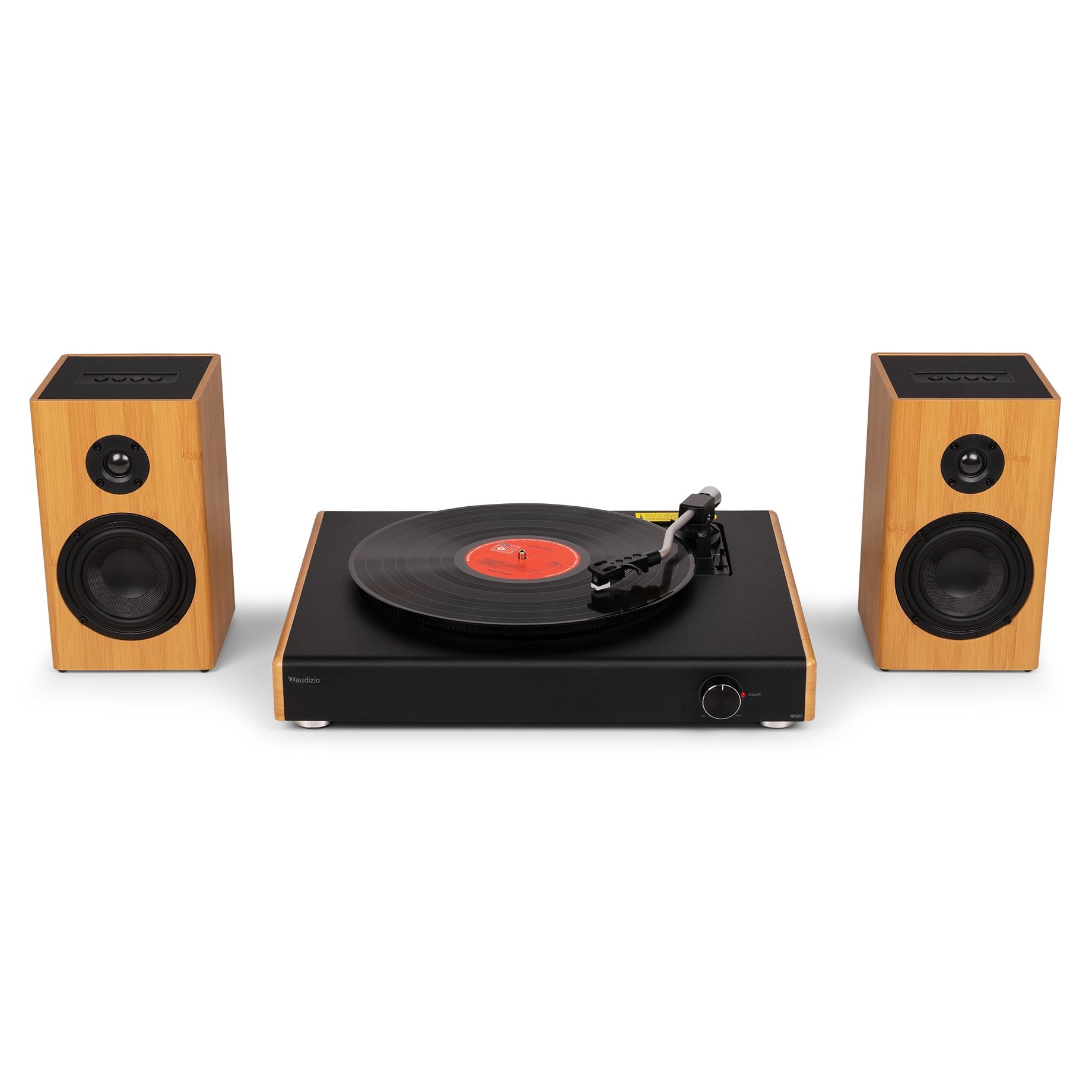 RP337BB Vintage Record Player with wireless BT speakers Bamboo