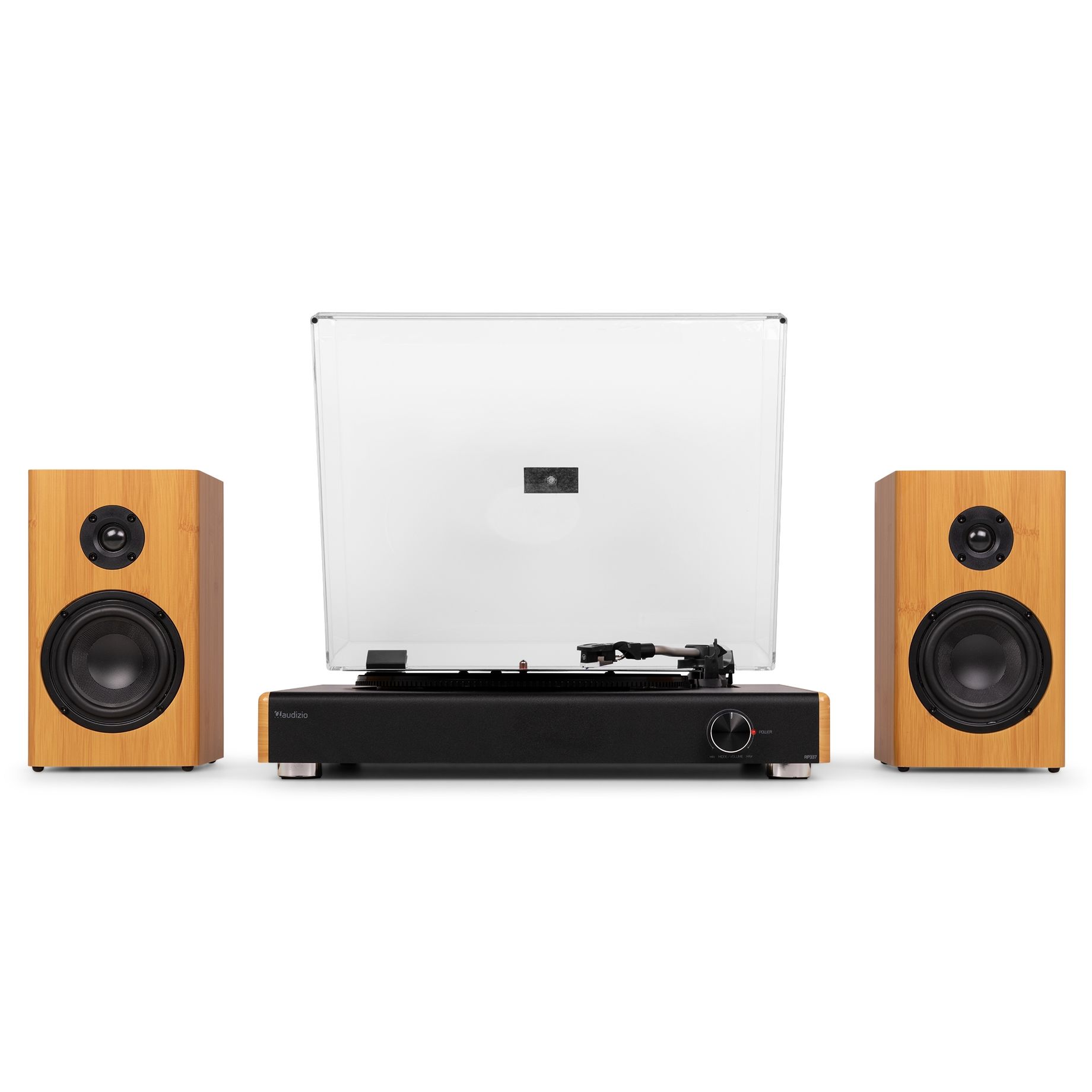 RP337BB Vintage Record Player with wireless BT speakers Bamboo
