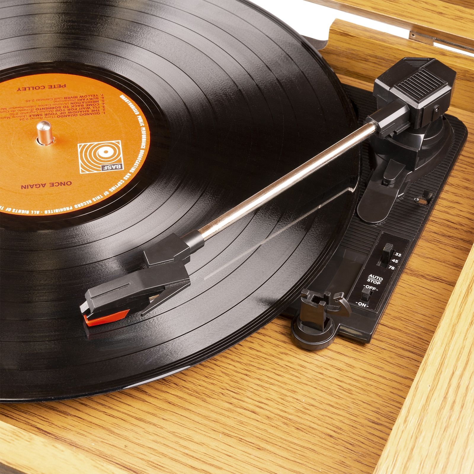 Memphis Vintage Record Player Light Wood