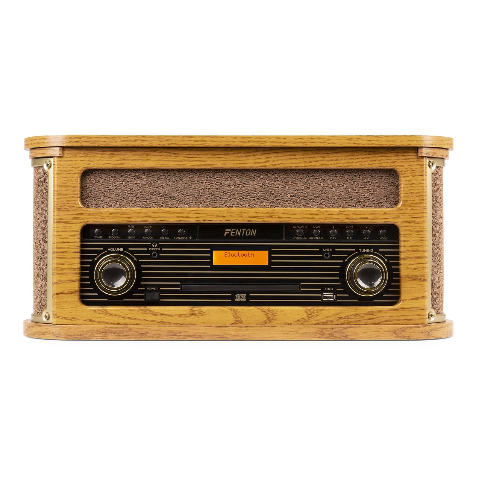 Memphis Vintage Record Player Light Wood