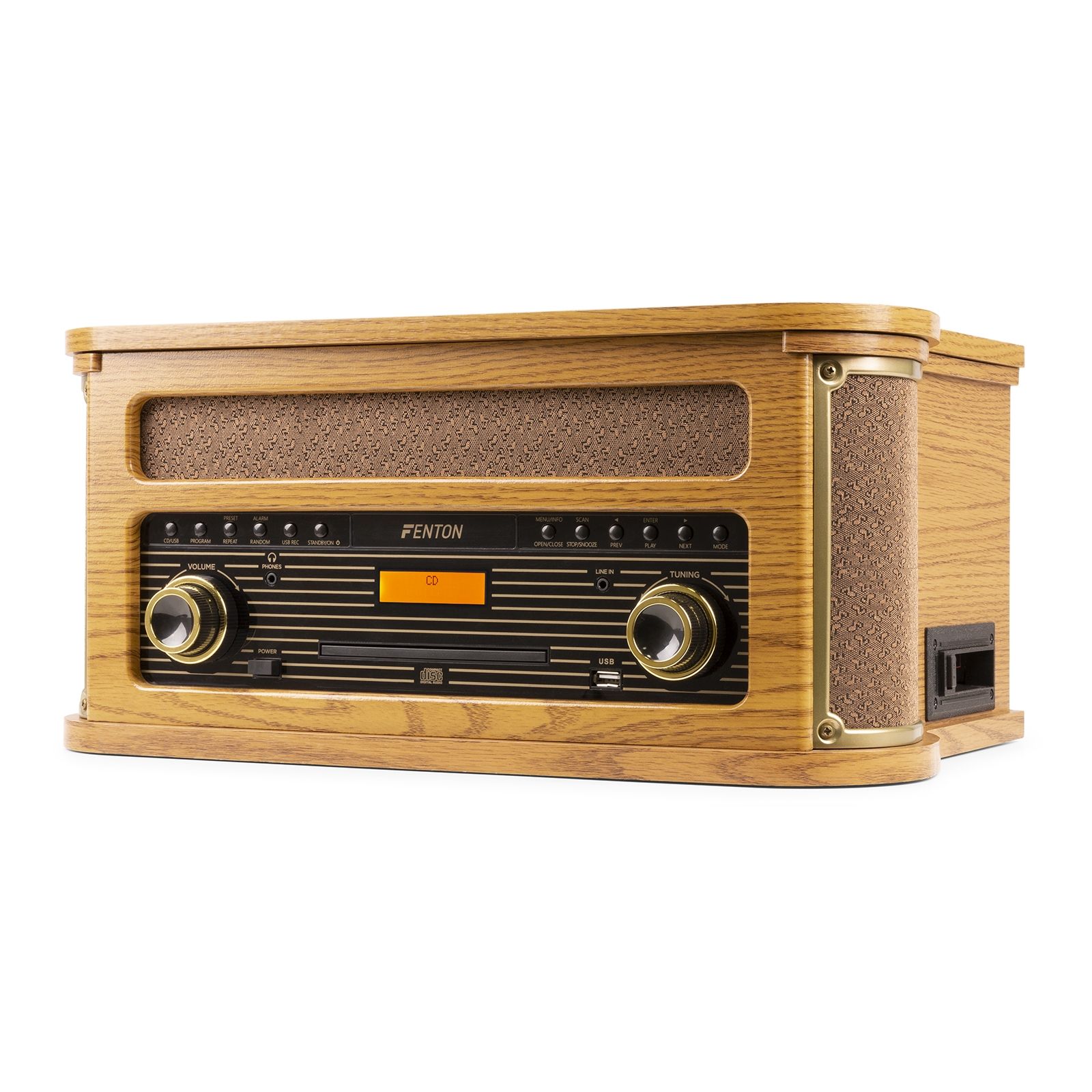 Memphis Vintage Record Player Light Wood