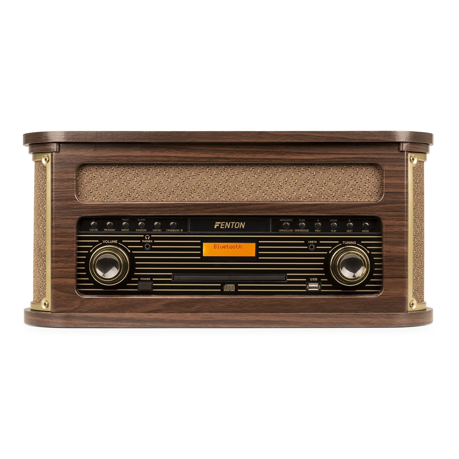 Memphis Vintage Record Player Dark Wood