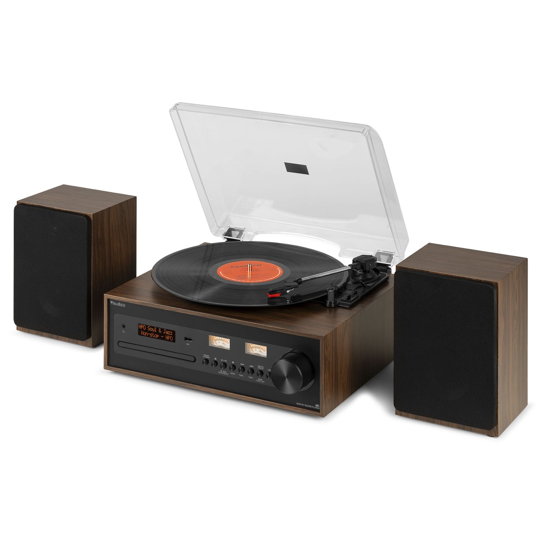 Boston Record Player Set with Speakers