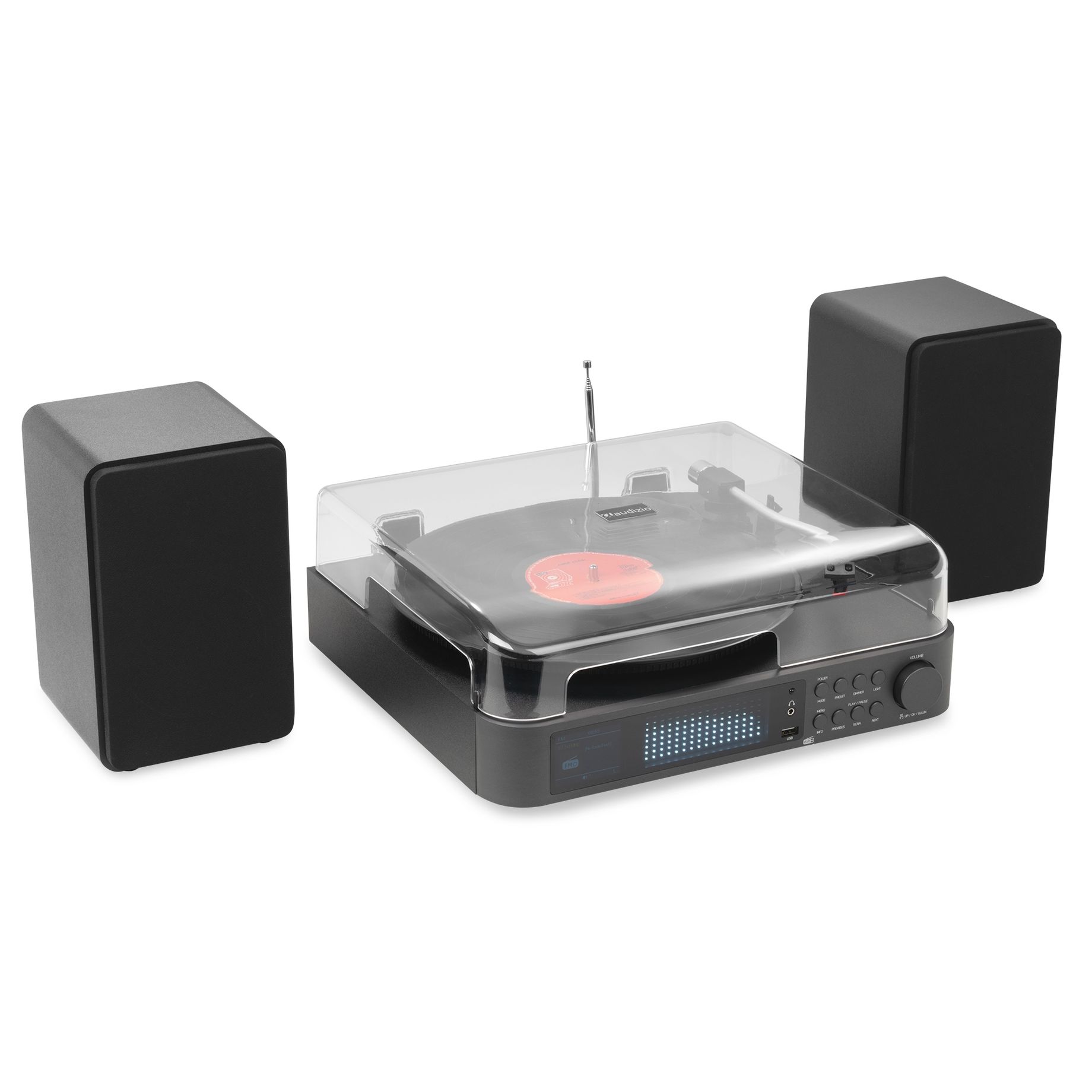 Norfolk Record Player Set with Speakers and DAB Tuner