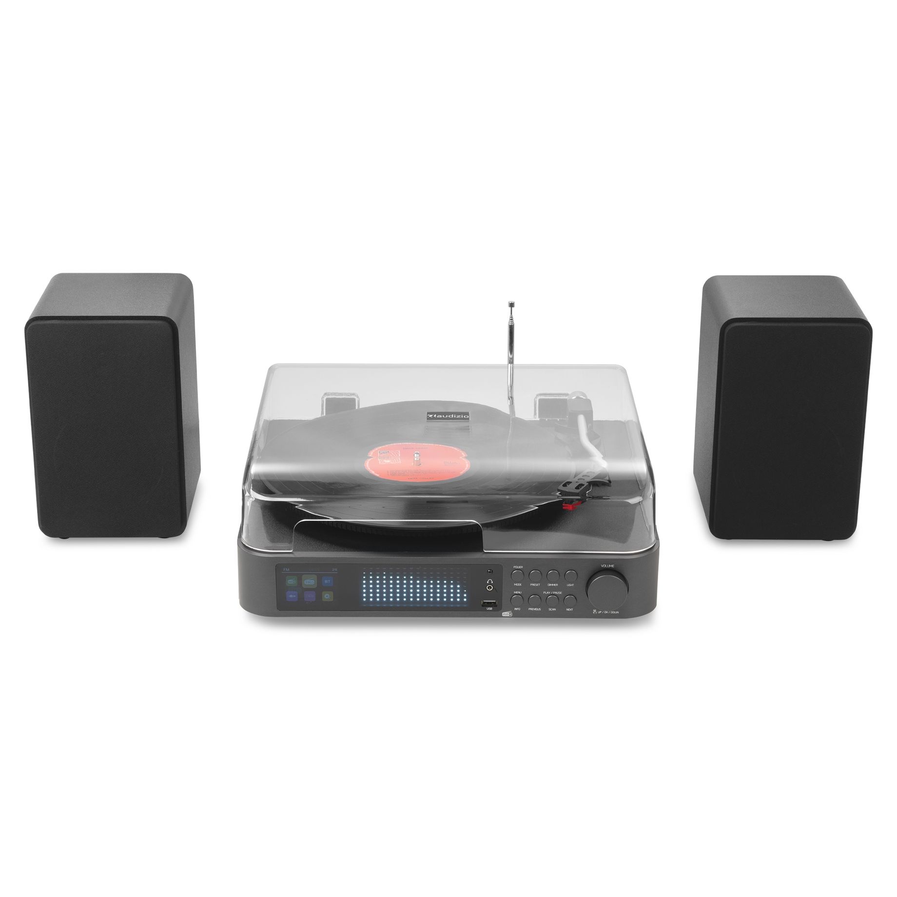Norfolk Record Player Set with Speakers and DAB Tuner