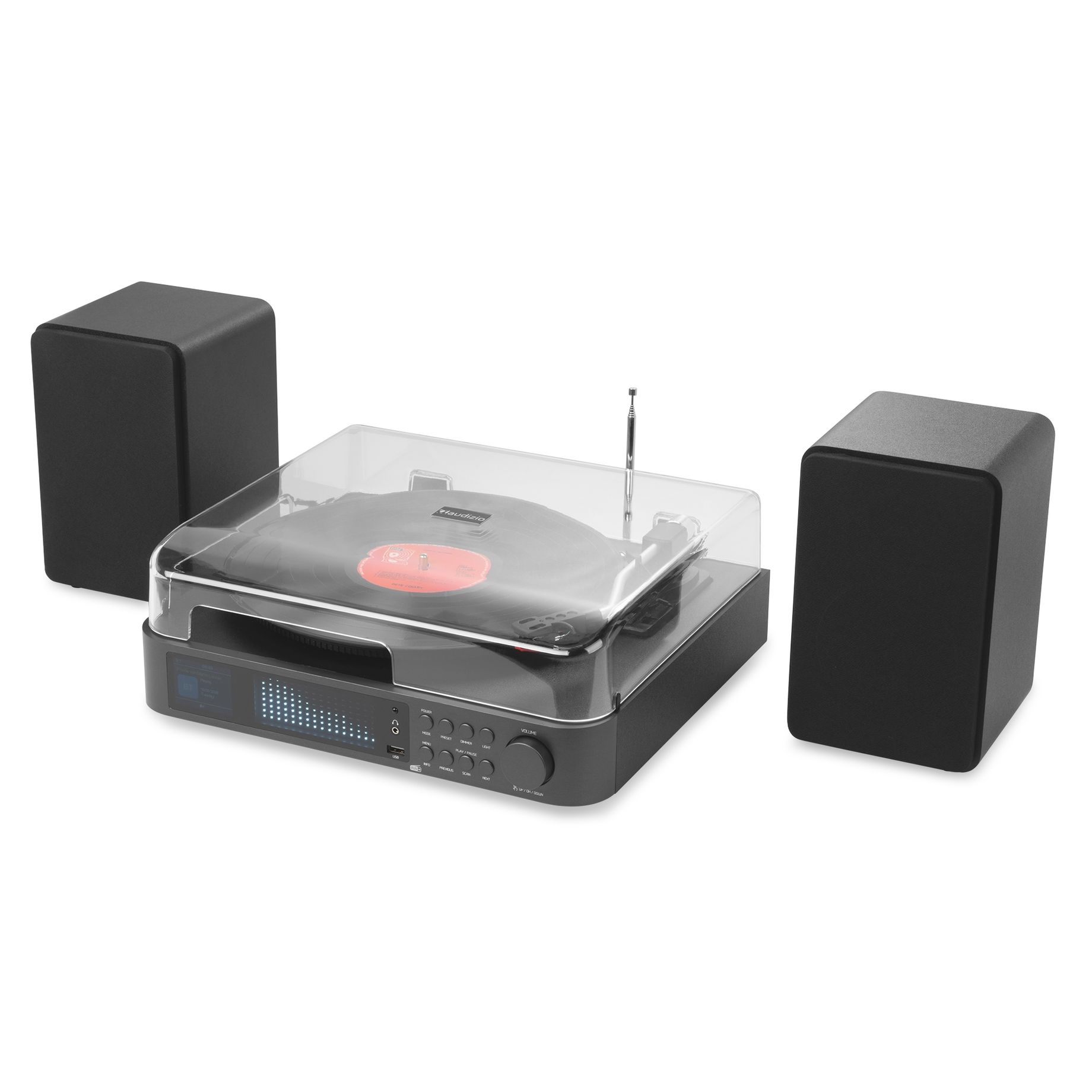 Norfolk Record Player Set with Speakers and DAB Tuner