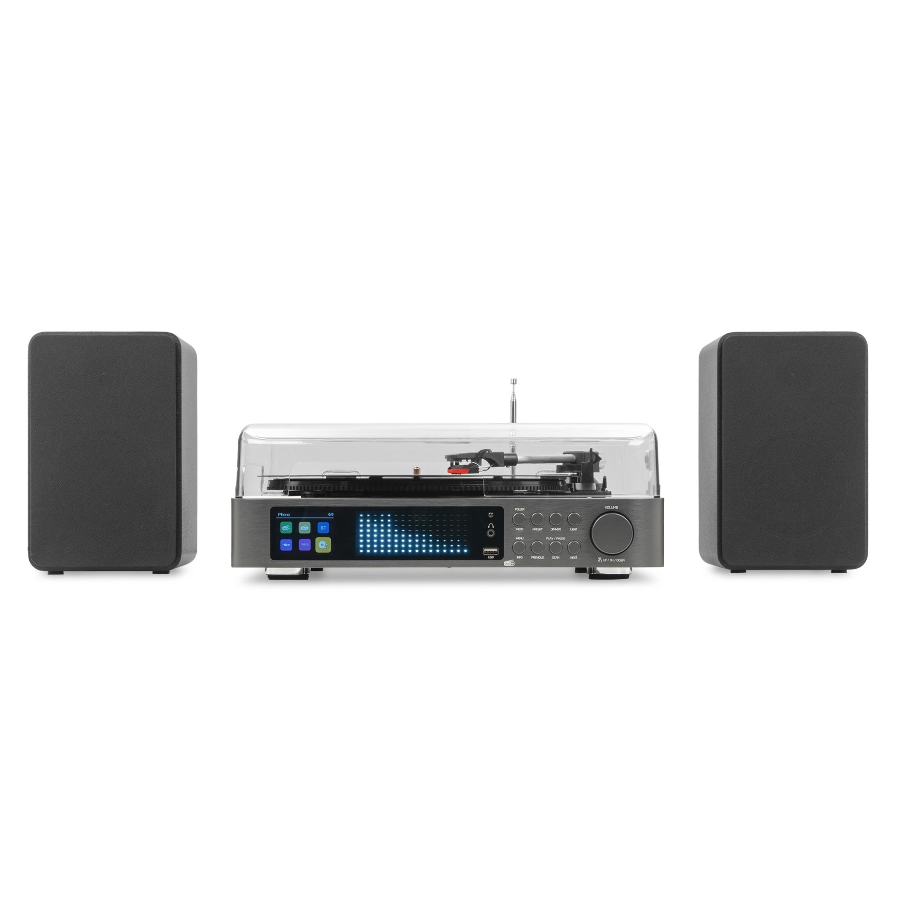 Norfolk Record Player Set with Speakers and DAB Tuner